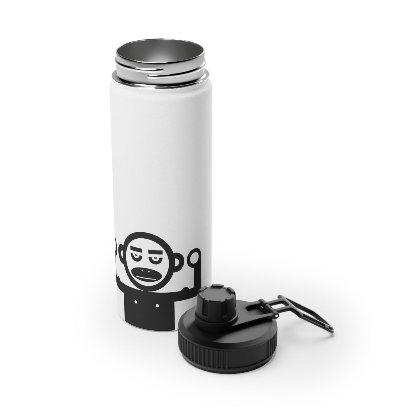 Monkey MisFit Stainless Steel Water Bottle, Sports Lid