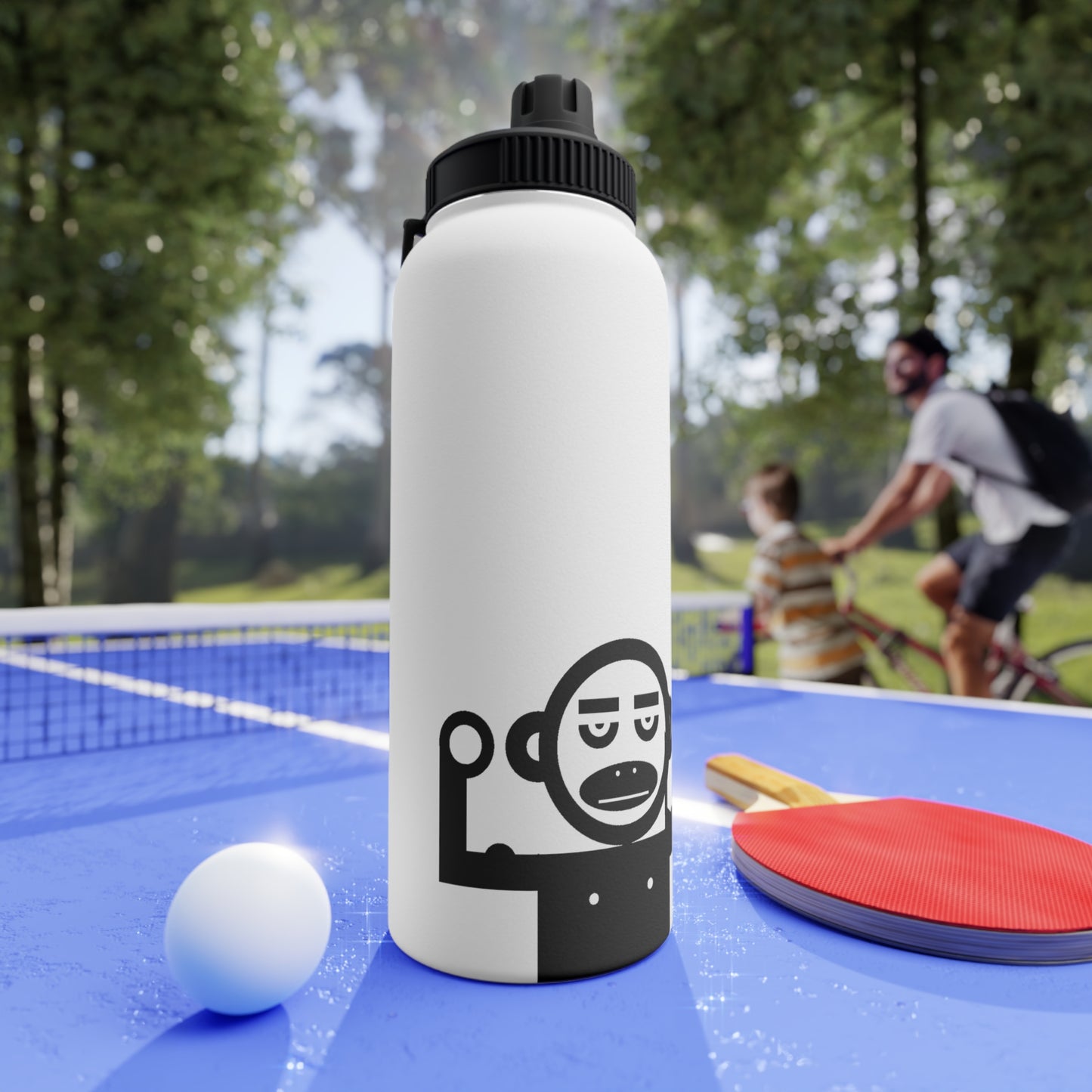 Monkey MisFit Stainless Steel Water Bottle, Sports Lid